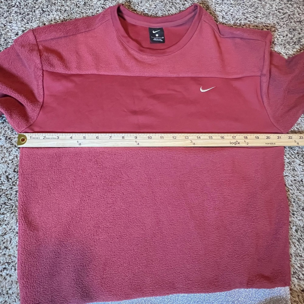 Nike Womens Fleece Crewneck Sweatshirt Red Silver Glitter Trim Small RN56323 - Picture 5 of 7